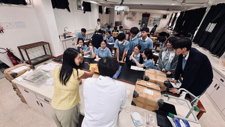 Students attending an in-school workshop