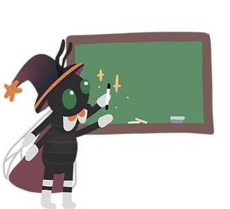Eeatie teaching at a chalkboard